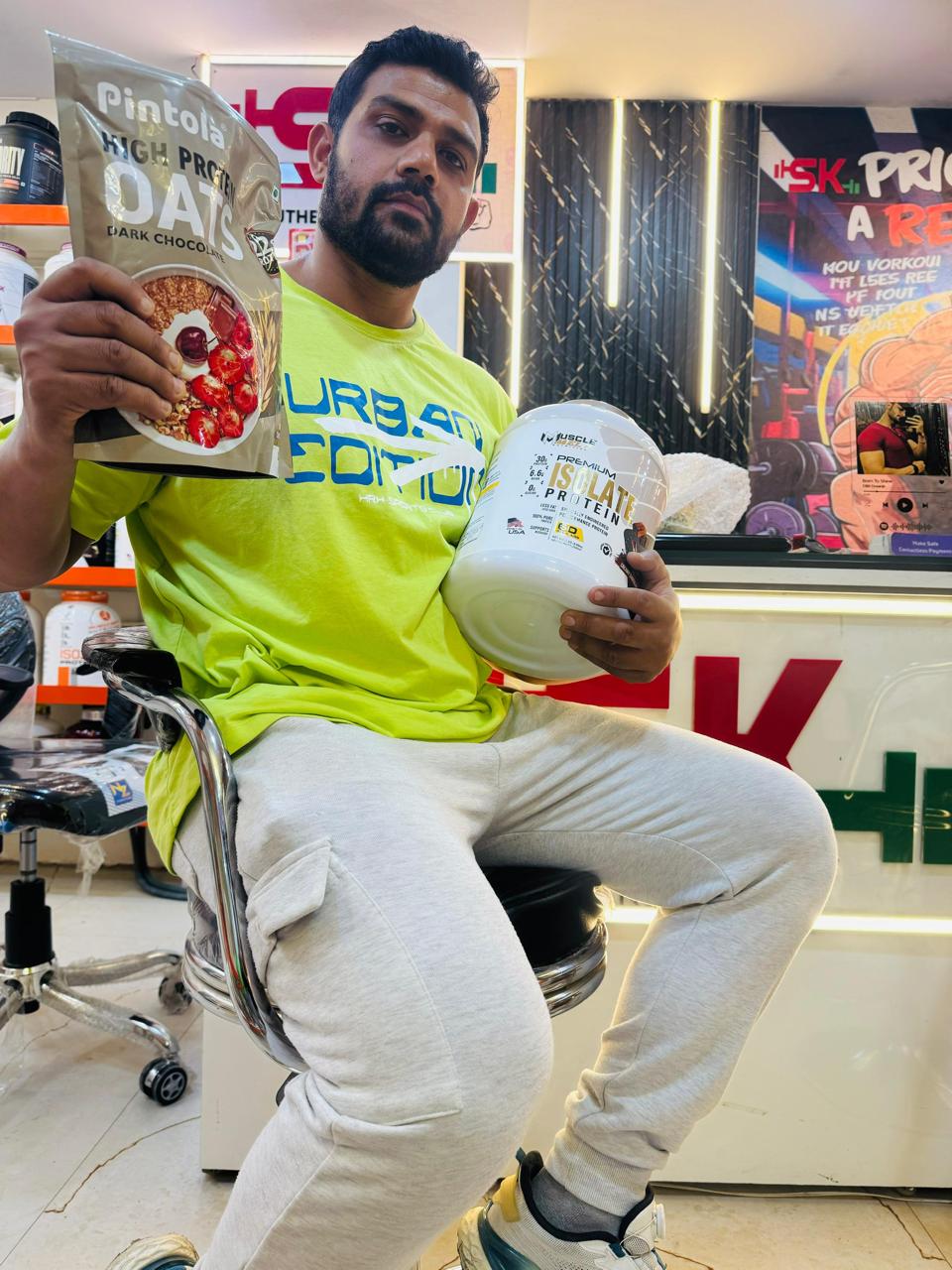 Customer with SK Nutrition product