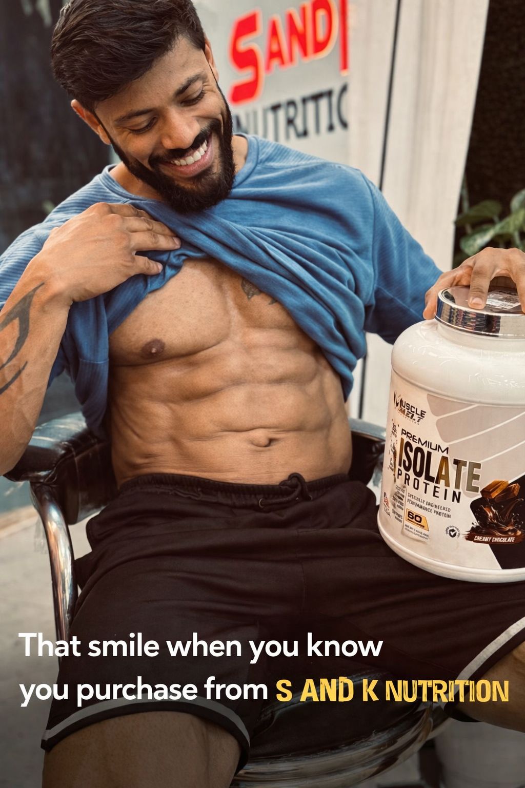 Athlete with SK Nutrition supplement
